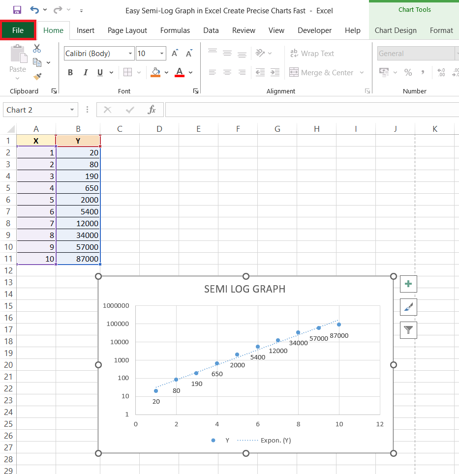 Semi Log Graph In Excel How To Create Precise Charts Fast MyExcelOnline