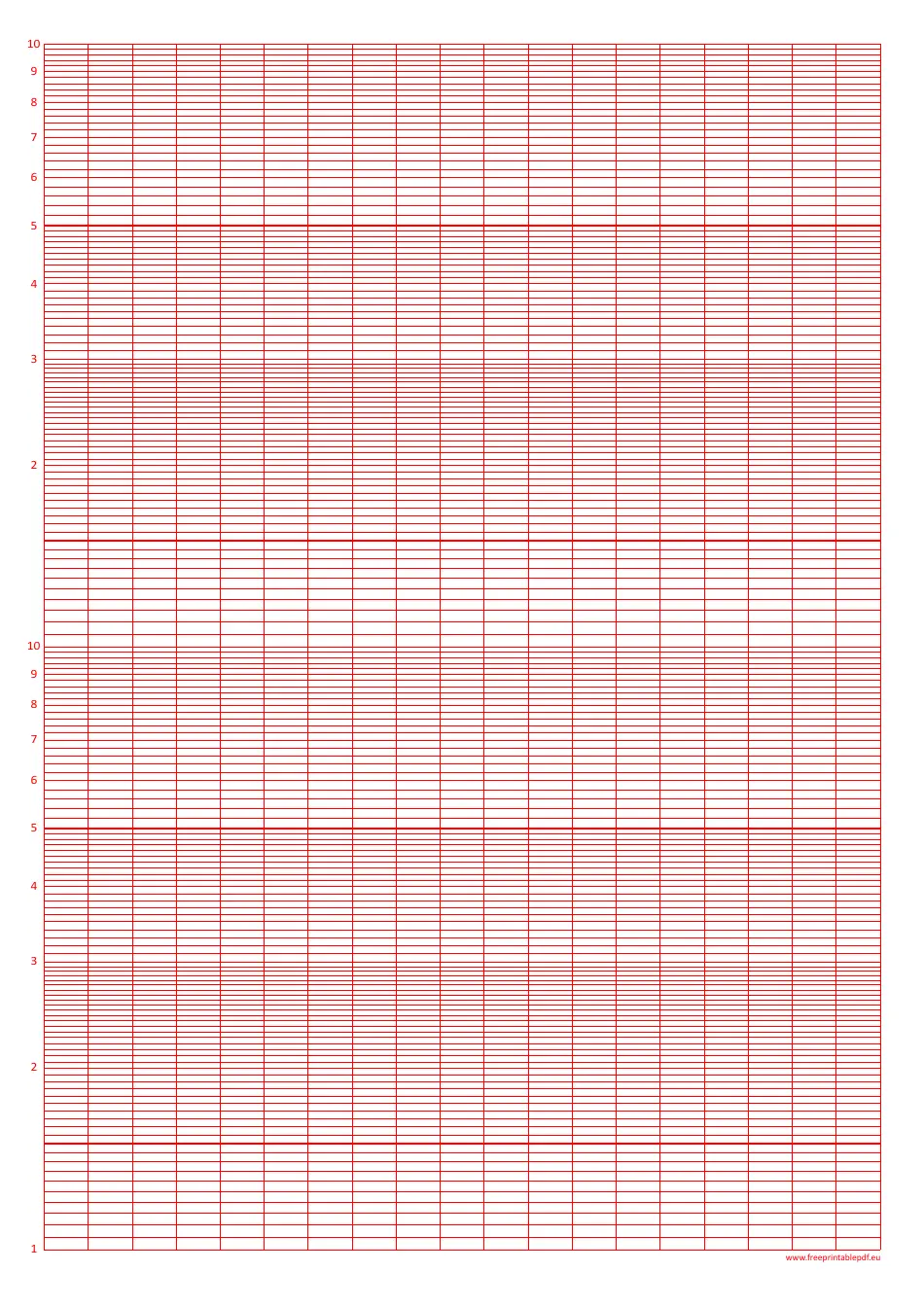 Semi logarithmic Paper Red Download Printable PDF Templateroller