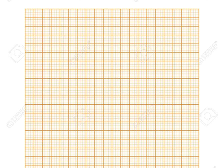 Sheet Of Graph Paper With Grid Millimeter Paper Texture Geometric Pattern Orange Lined Blank For Drawing Studying Technical Engineering Or Scale Measurement Vector Illustration Royalty Free SVG Cliparts Vectors And Stock Illustration