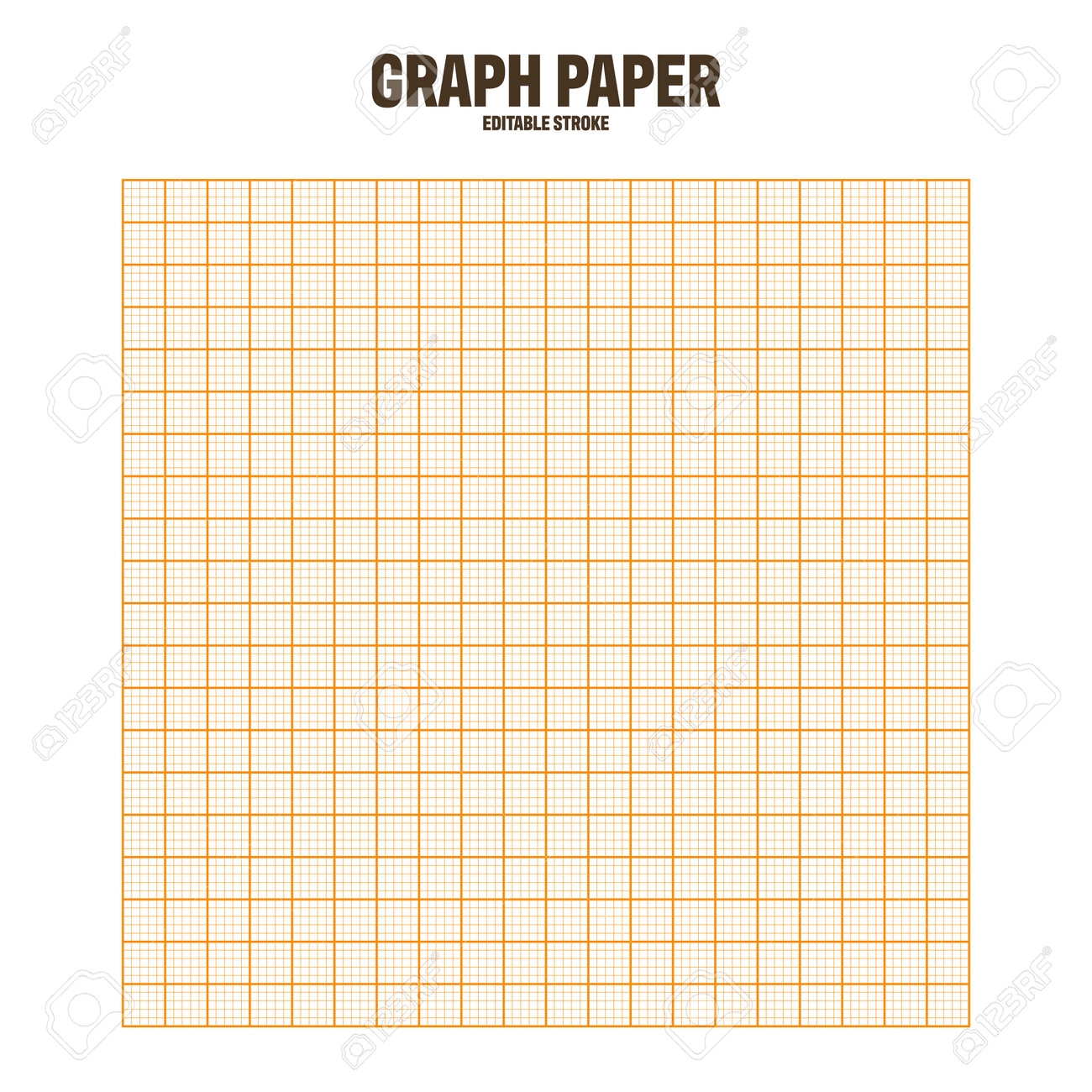 Sheet Of Graph Paper With Grid Millimeter Paper Texture Geometric Pattern Orange Lined Blank For Drawing Studying Technical Engineering Or Scale Measurement Vector Illustration Royalty Free SVG Cliparts Vectors And Stock Illustration 