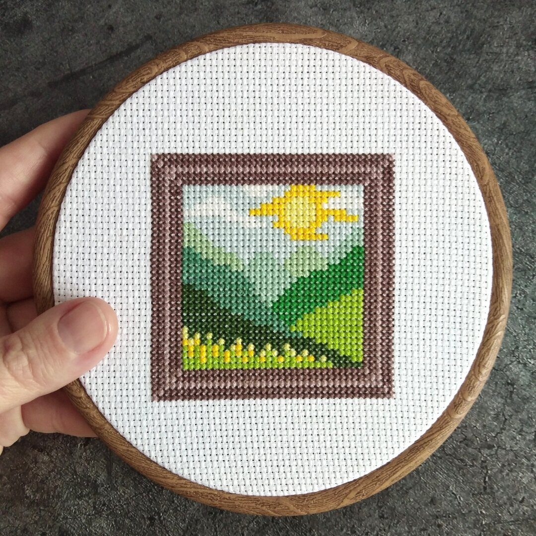 Small Cross Stitch Pattern Scenery Easy Cross Stitch Chart PDF