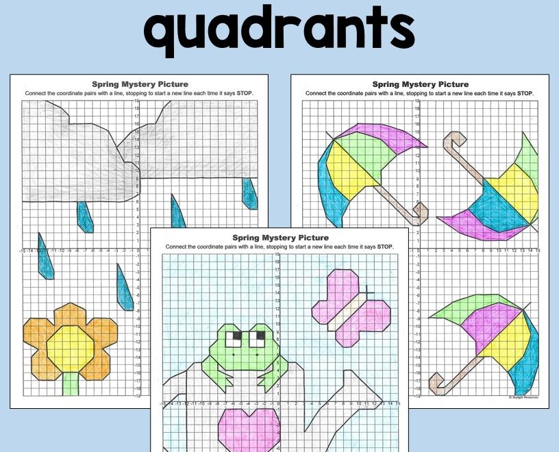 Spring Coordinate Plane Graphing Pictures Four Quadrant Made By Teachers