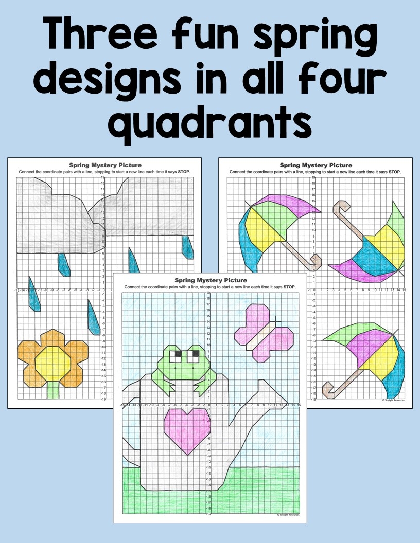 Spring Coordinate Plane Graphing Pictures Four Quadrant Made By Teachers