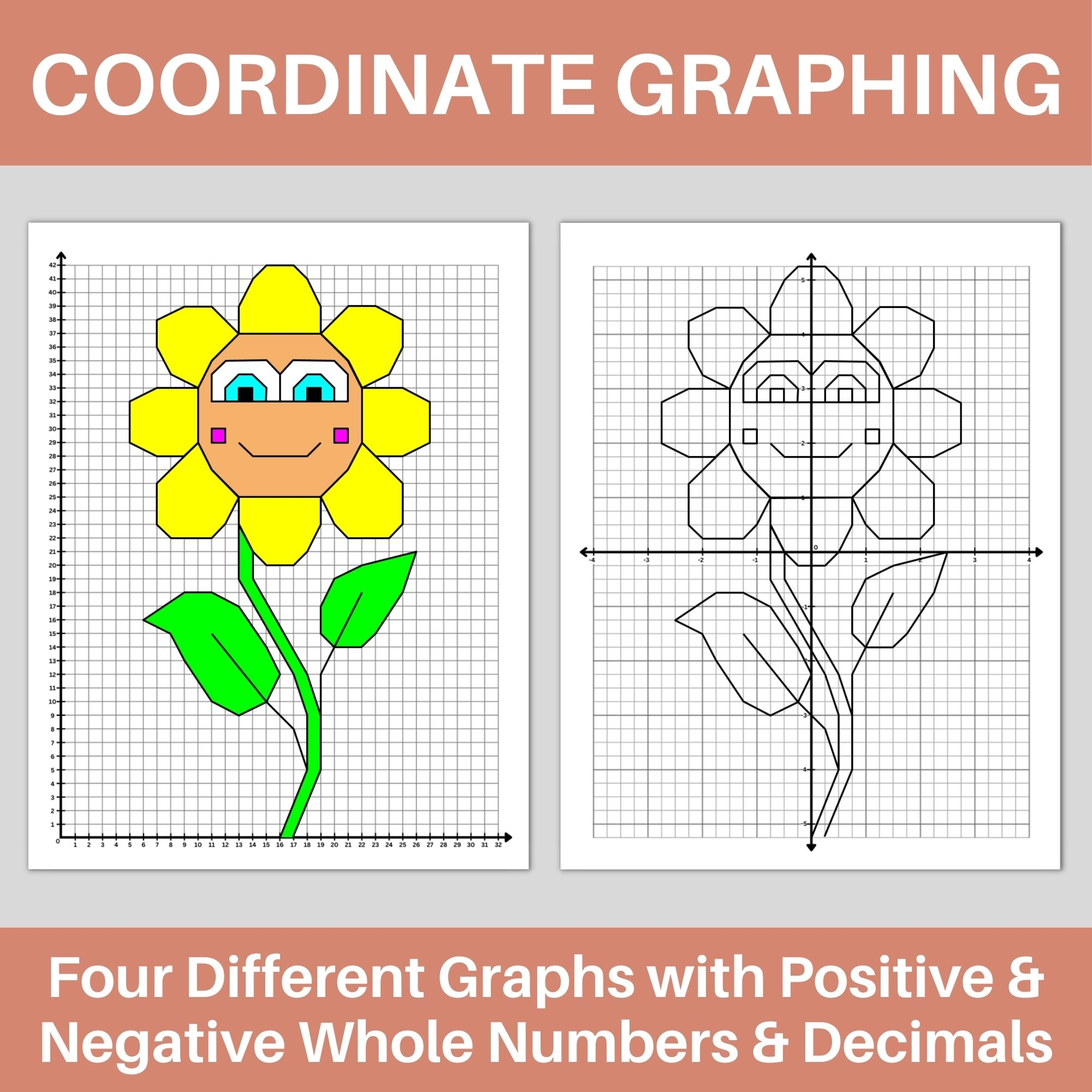 Printable Four Quadrant Graph Paper Pink Cat Studipo