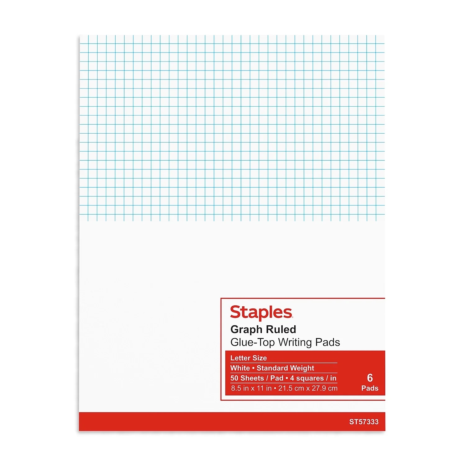 Staples 8 5 x11 White Paper Notepad Graph Pads 50 Sh Pad 6 Pads PK TR57333 51301 Walmart Staples 8 5 x11 White Paper Notepad Graph Pads 50 Sh Pad 6 Pads PK TR57333 51301 Walmart