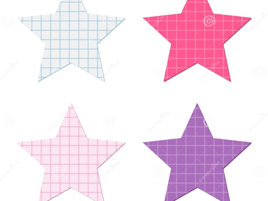 Star Shape Cut Out Of Squared Graph Paper Stock Vector Illustration Of Button Applique 192683338