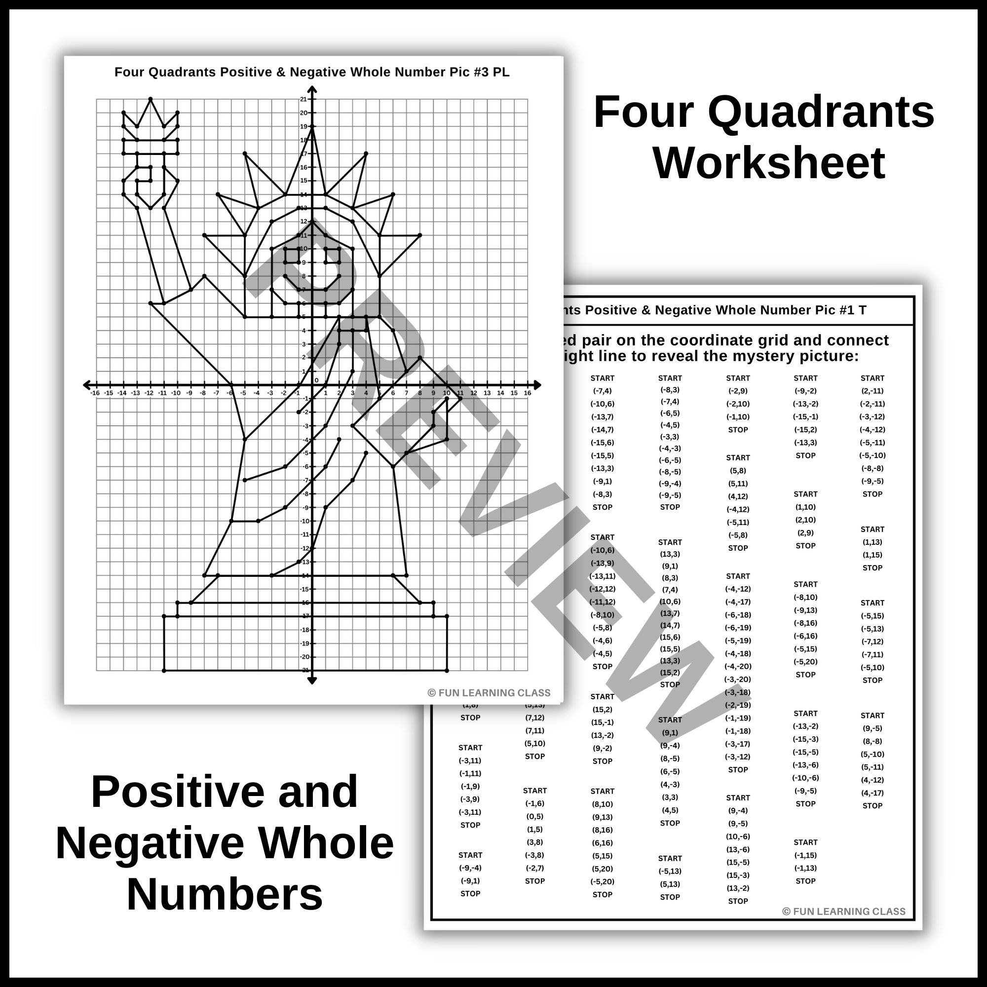Four Quadrant Graph Paper