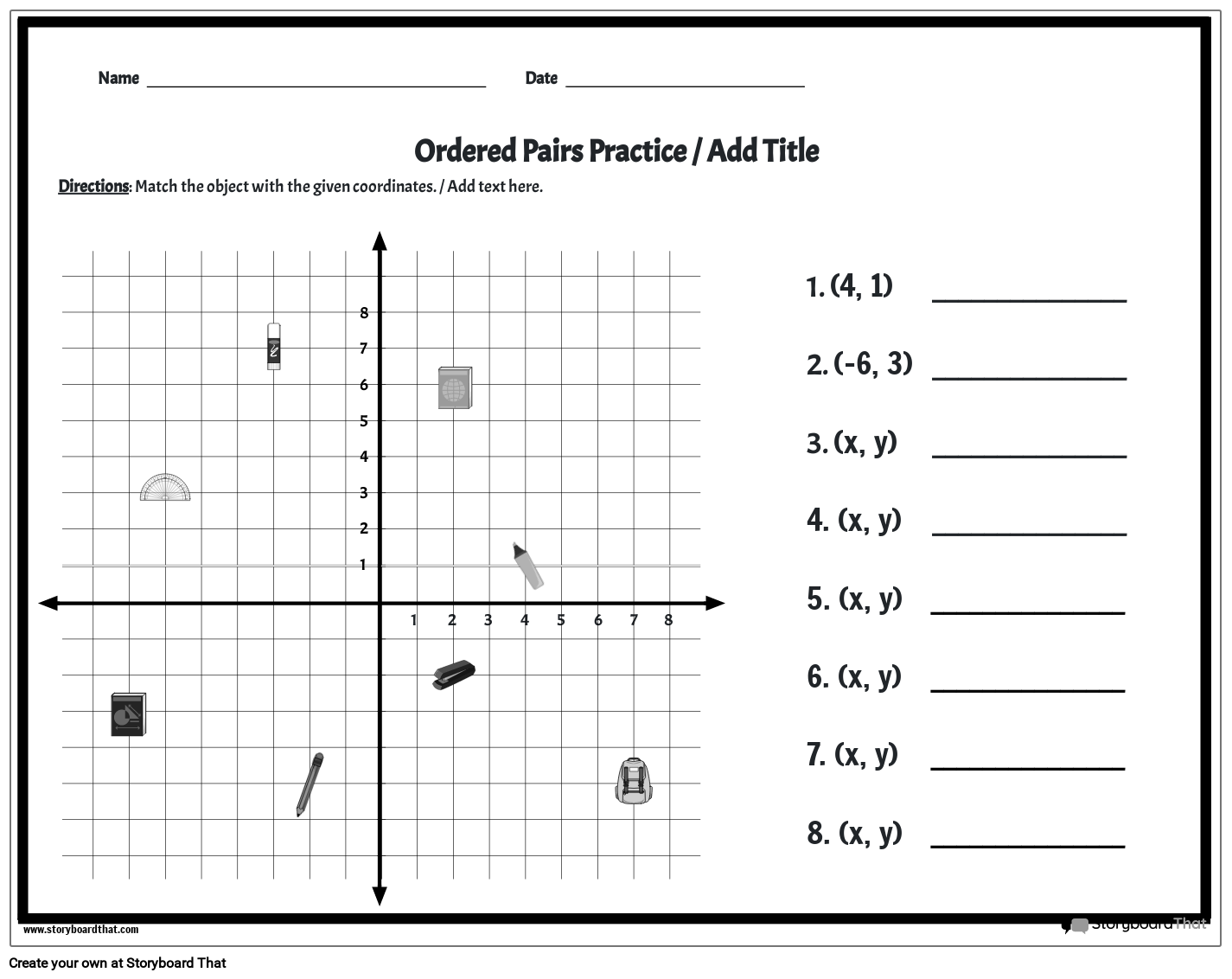 Graphing Points On Coordinate Plane Worksheet