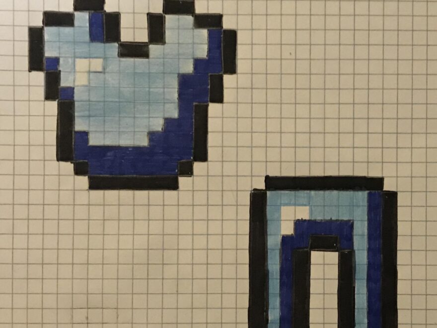 These Are The Diamond Armor I Drew On Grid Paper R Minecraft