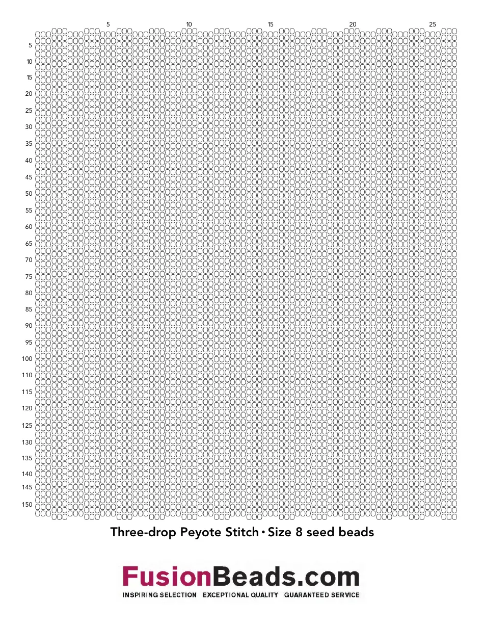 Three Drop Peyote Stitch Graph Paper Size 8 Seed Beads Download Printable PDF Templateroller
