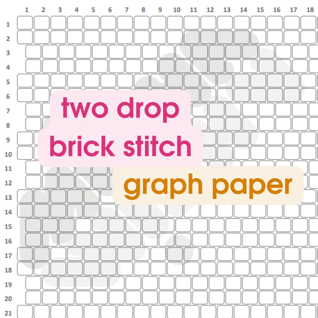 Two Drop Brick Stitch Graph Paper Etsy