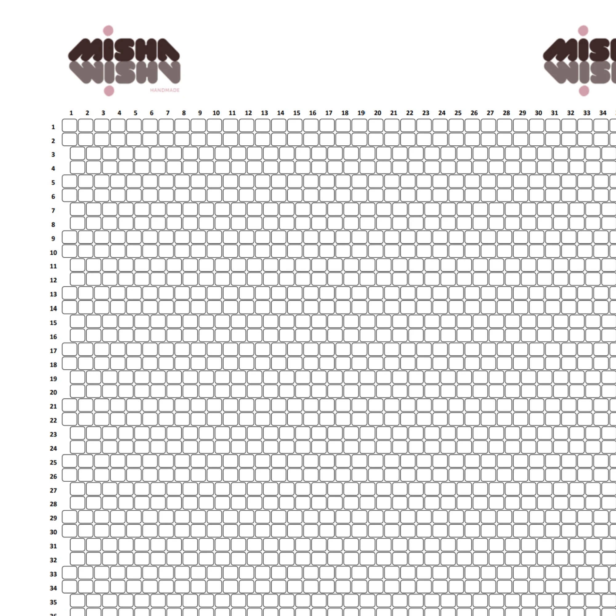 Two Drop Brick Stitch Graph Paper Etsy