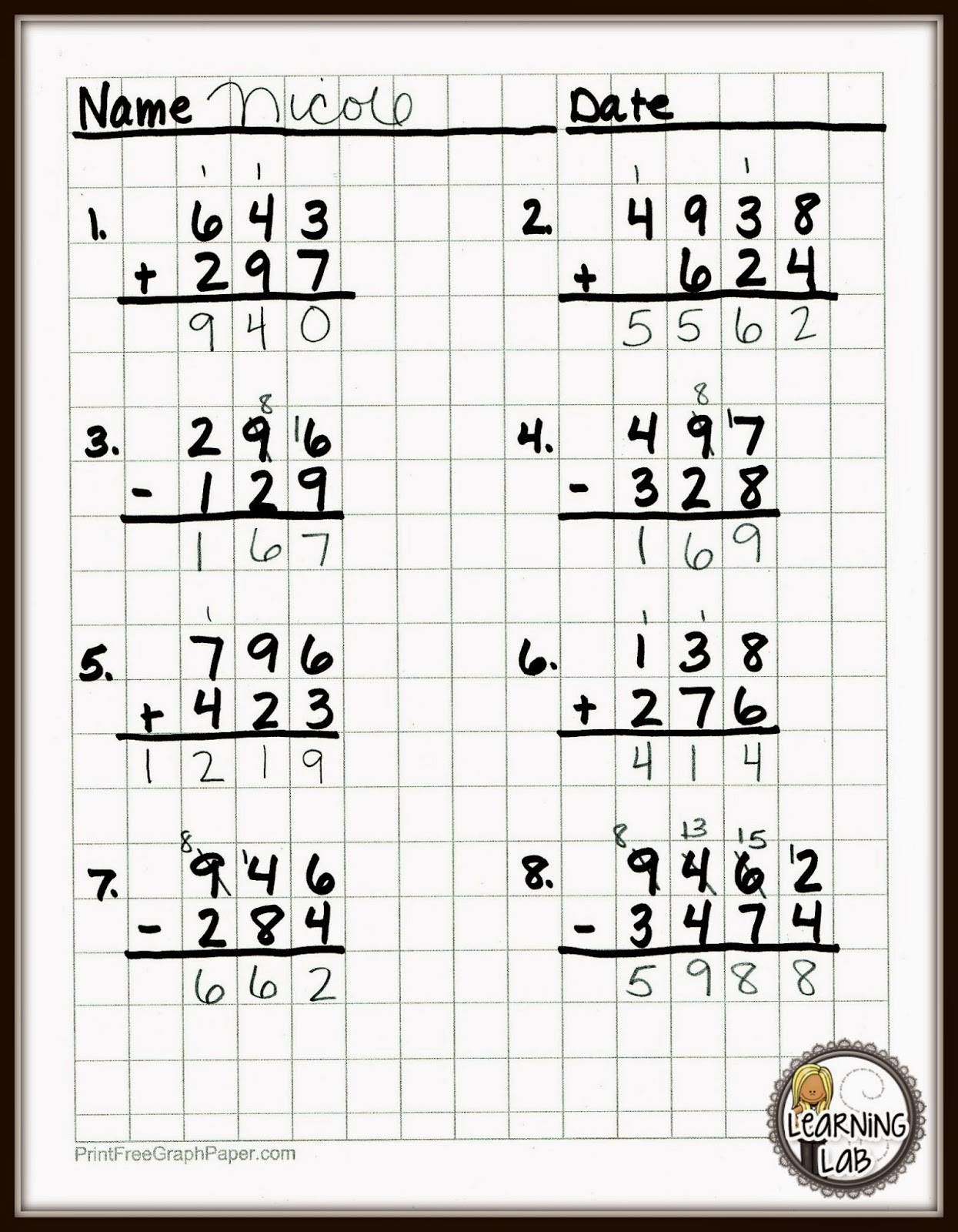 Using Graph Paper As A Math Accommodation Learning Lab