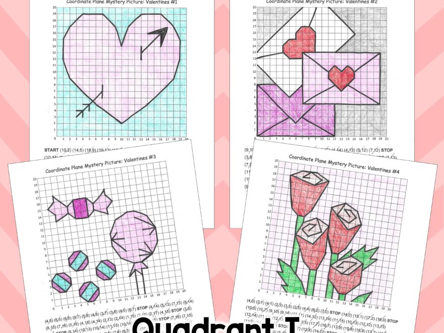Valentine s Day Coordinate Plane Mystery Graphing Pictures In Quadrant I Made By Teachers