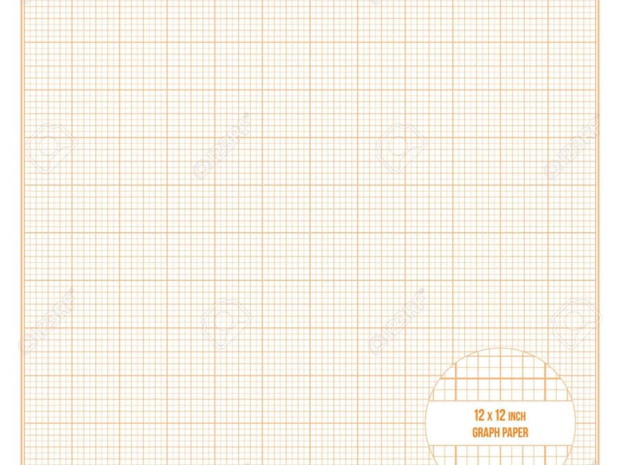 Vector Orange Printable Graph Paper 12x12 Inch Size Grid Accented Every Inch Royalty Free SVG Cliparts Vectors And Stock Illustration Image 80628608
