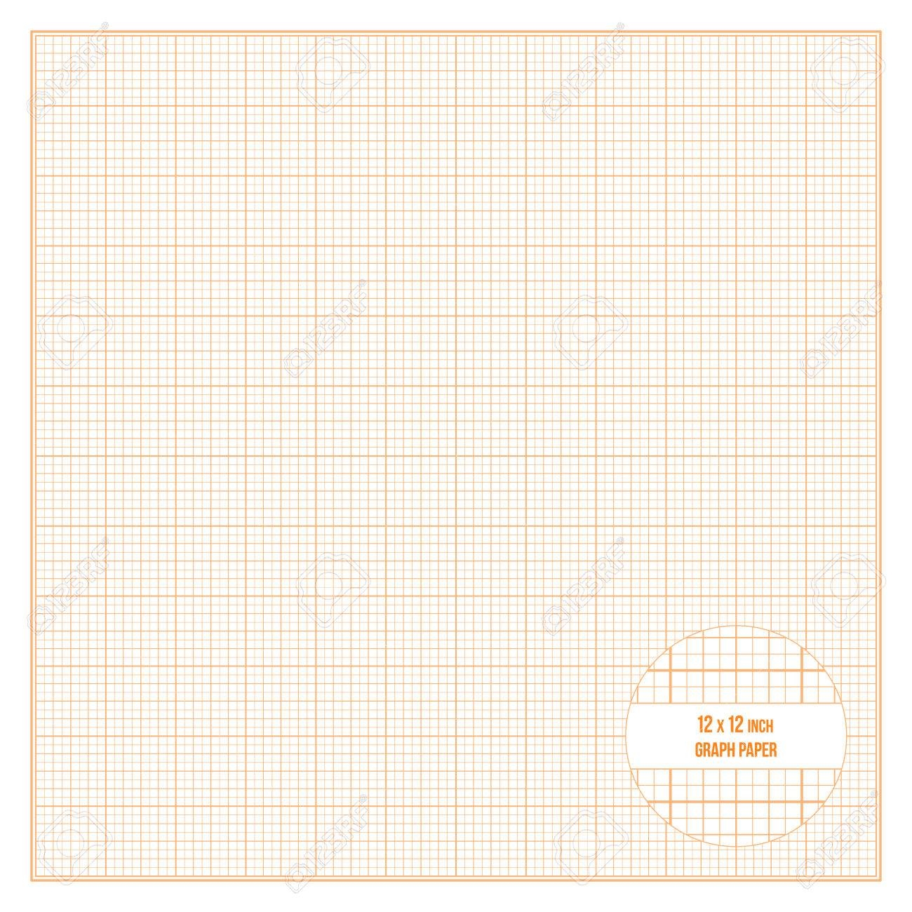 Vector Orange Printable Graph Paper 12x12 Inch Size Grid Accented Every Inch Royalty Free SVG Cliparts Vectors And Stock Illustration Image 80628608 