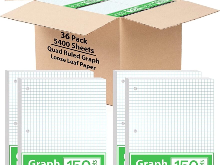 VEEBOOST 150 Sheet Loose Leaf Quad Ruled Graph Paper 56 GSM Graphing Paper 3 Pack Walmart