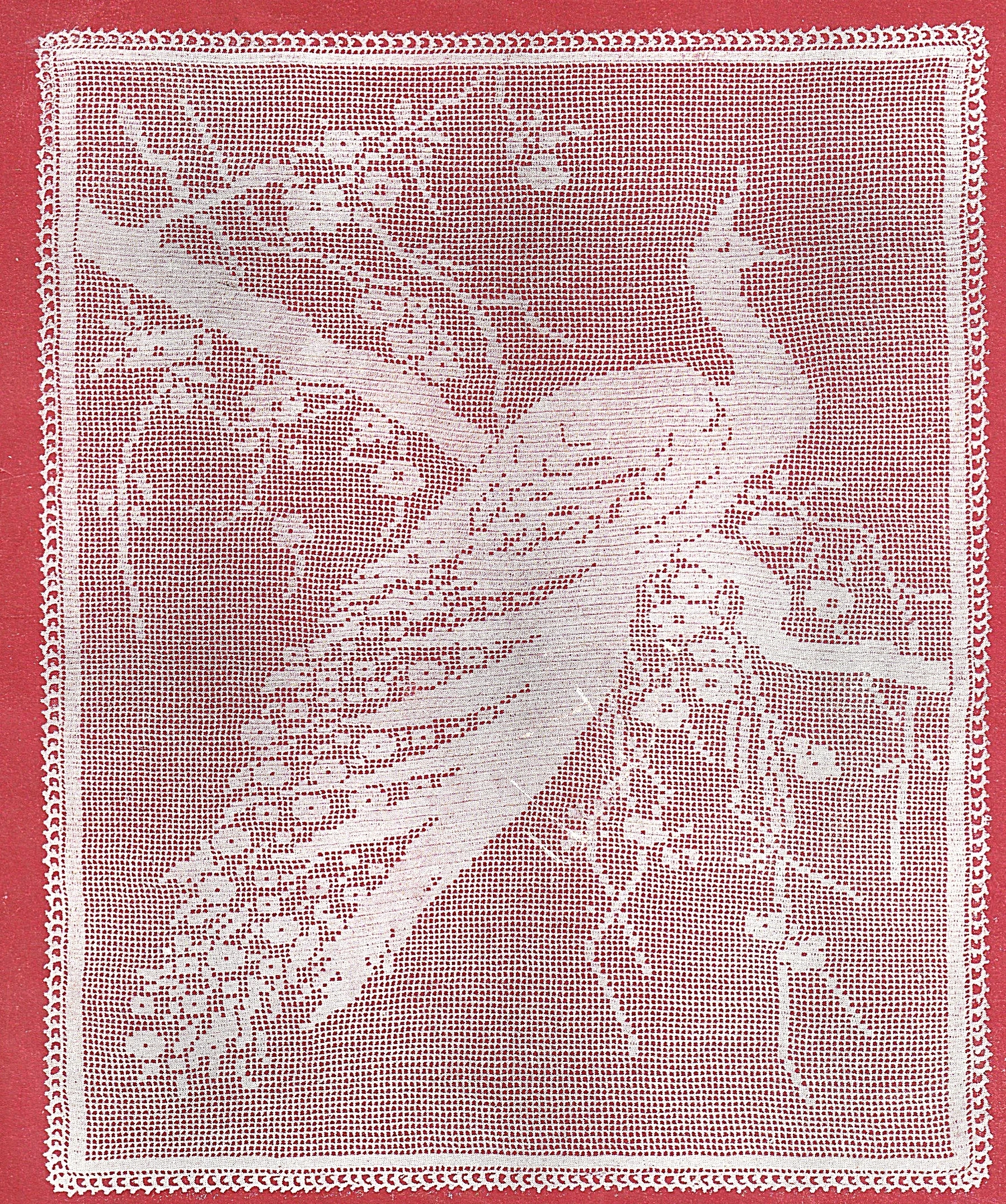 Vintage Filet Crochet Pattern Graph For Peacock Panel Bedspread Center Curtain Panel INSTANT DOWNLOAD PDF Etsy