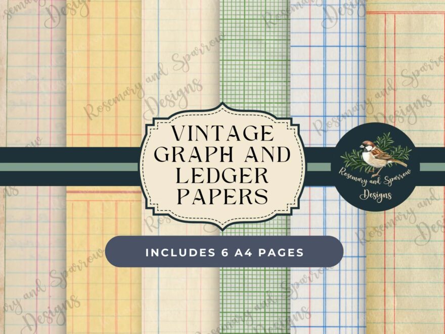 Vintage Graph And Ledger Papers 6 Texture Printable Digital Downloads Junk Journal Supply Collage Papercraft Antique Scrapbook Page Etsy