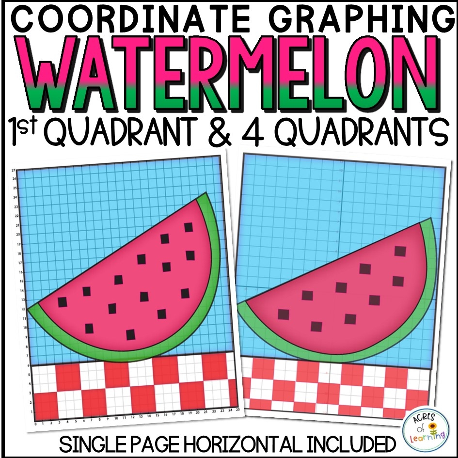 Watermelon Coordinate Graphing Printable Summer Math Mystery Picture Made By Teachers