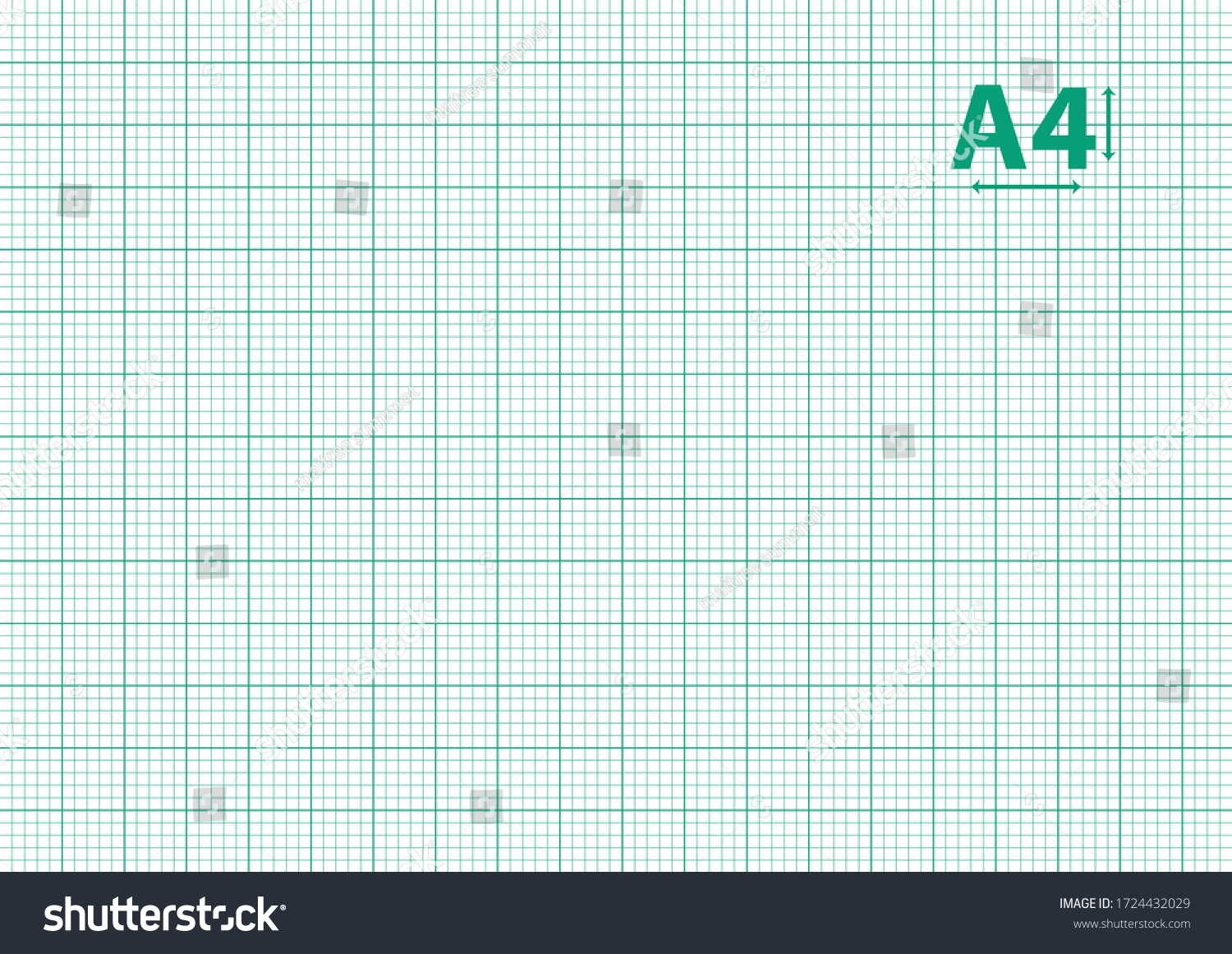 White Graph Paper Green Lines A4 Stock Vector Royalty Free 1724432029 Shutterstock