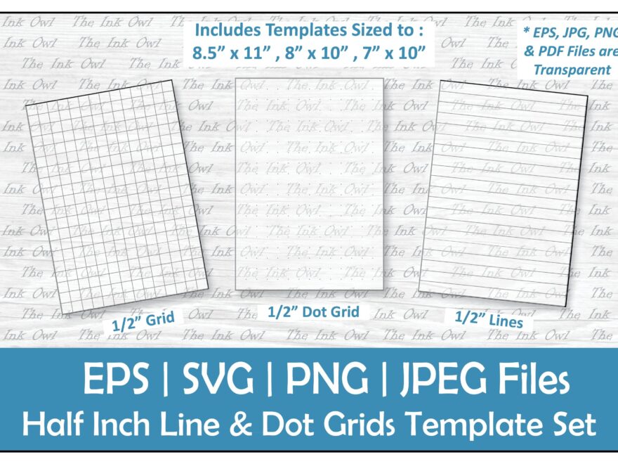 1 2 Half Inch Paper Grid Template With Lines Dots
