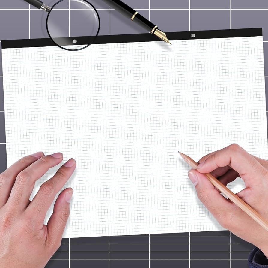 1 2 Inch Graph Paper 50 Sheet Large 24 X 36 Graph Paper Desk Pad With 1 And 1 4 Grid For Grid Paper