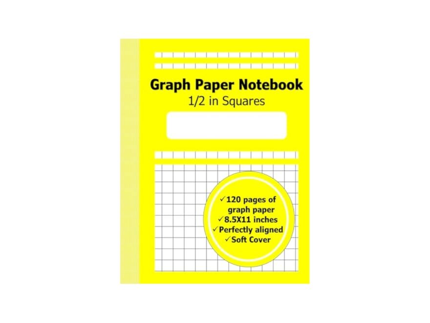 1 2 Inch Squares Graph Paper Notebook Grid Paper With Large 1 2 Inch Squares 8 5X11 Mate Yellow Cover 120 Pages Of Quad Paper Perfect For Math 1 2 Inch Graph Paper