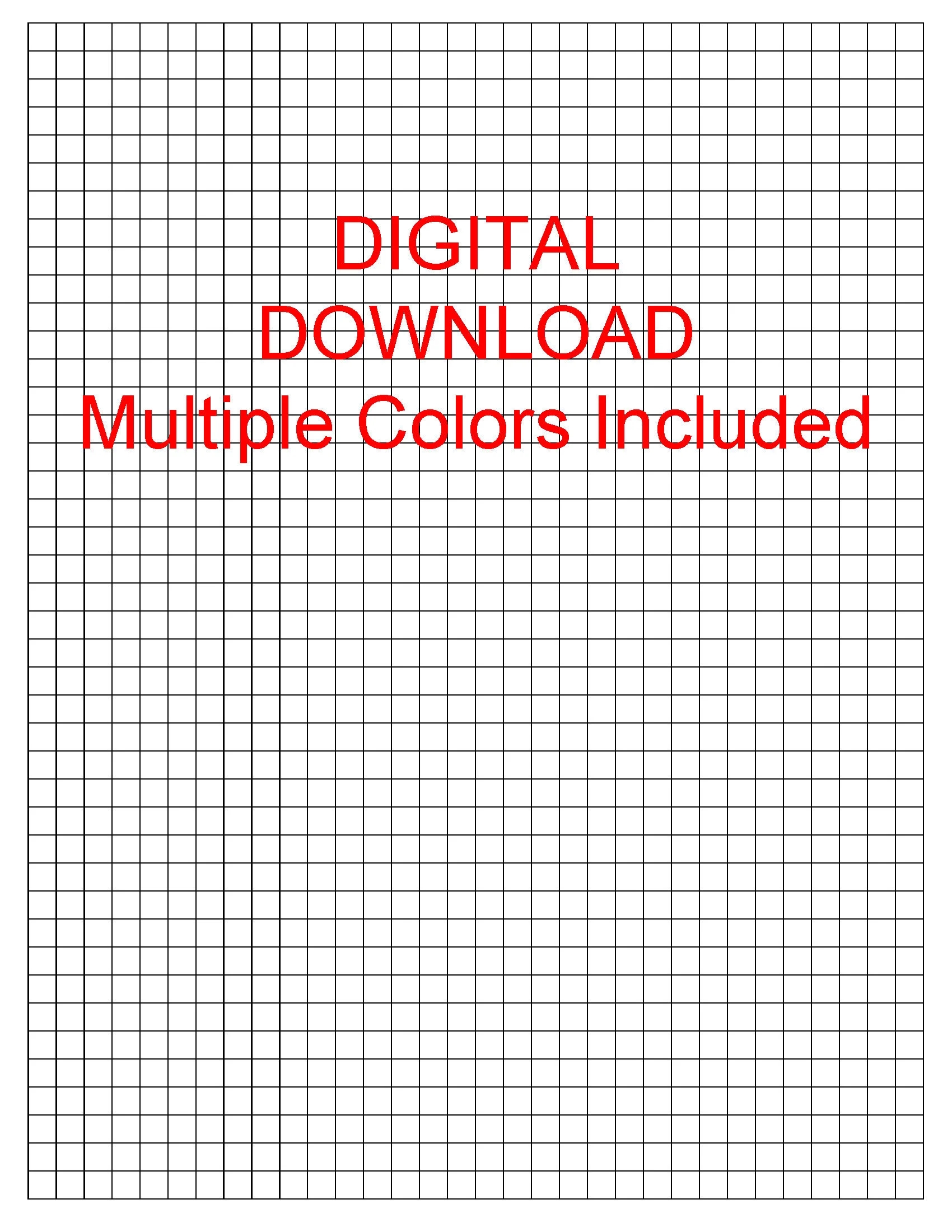 1 4 0 25 Inch Printable Graph Paper Includes Multiple Grid Color Options Etsy India