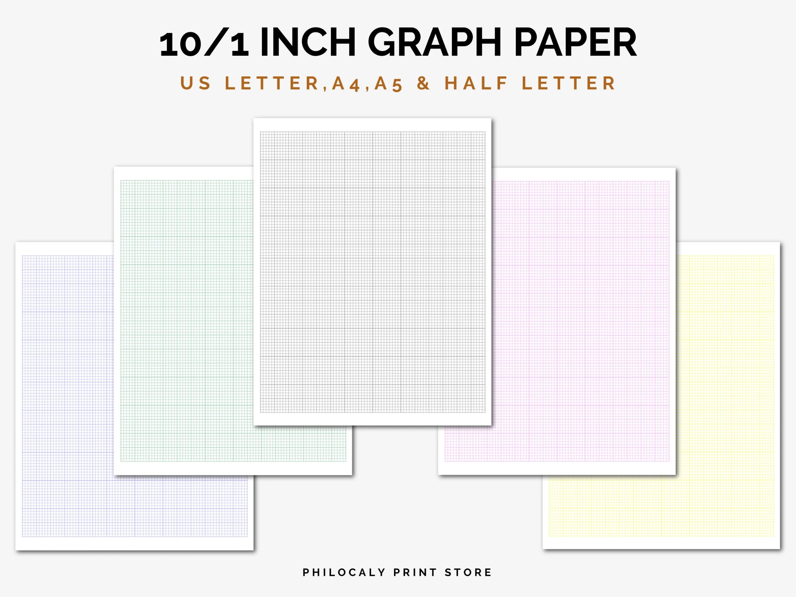 10 Squares Per Inch Graph Paper Printable Graph Paper Cross Stitch Graph Paper Knitting 10x1 Graph Paper A4 Letter A5 Half Letter Etsy