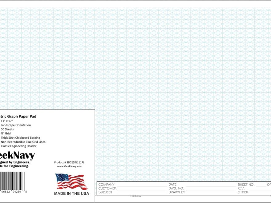 11x17 Isometric Grid Pad 50 Sheet 11x17 Isometric Graph Paper Pad 0 25 Non Photo Blue Grid For Engineering Drafting Stencil Paper