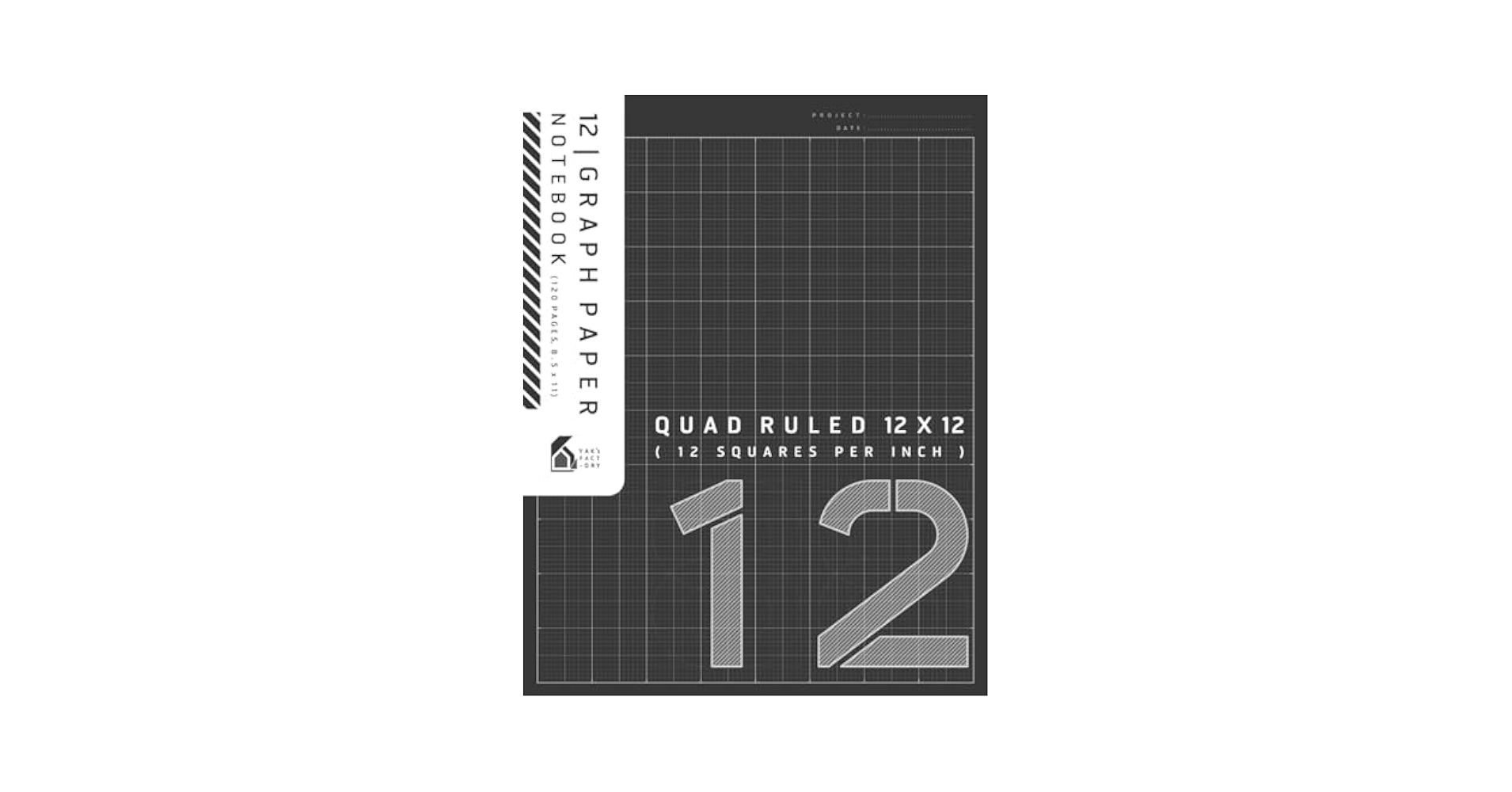12 Graph Paper Notebook Quad Ruled 12x12 12 Per Inch Minimalist Graph Paper For Students And Designer 8 5 X 11 120 Pages Black Cover Edition Yak s Factory Amazon Books