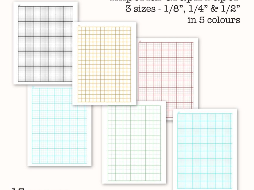 15 Imperial Measure Graph Papers Inch Graph Paper Digital Graph Paper PDF Printable Instant Download Etsy