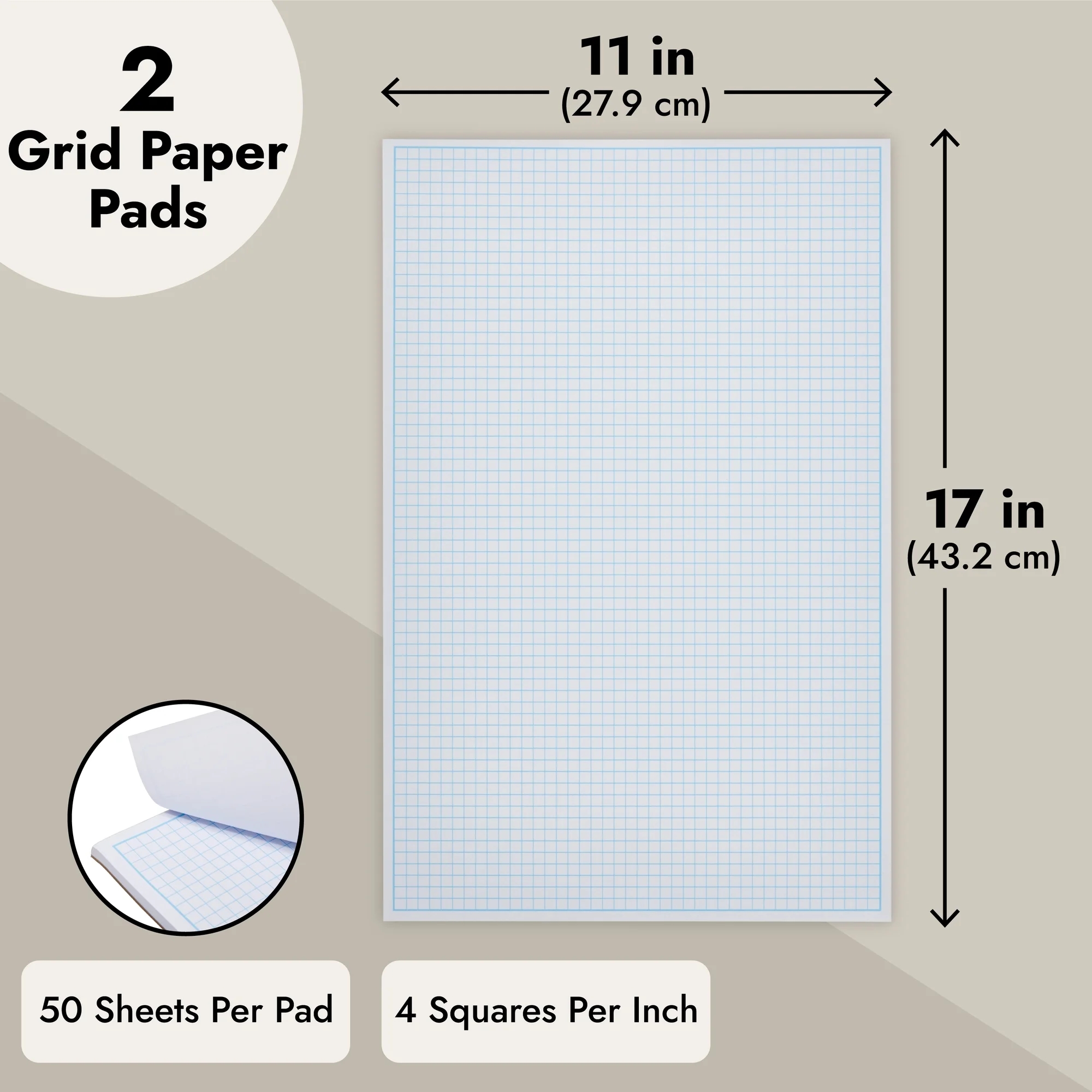2 Pack Engineering Graph Paper Pads 11x17 Quadrille Grid Paper For Drafting Engineering Blueprint Drawing Architect Designers 4 Squares Per Inch 50 Sheets Each Pad Walmart Business Supplies