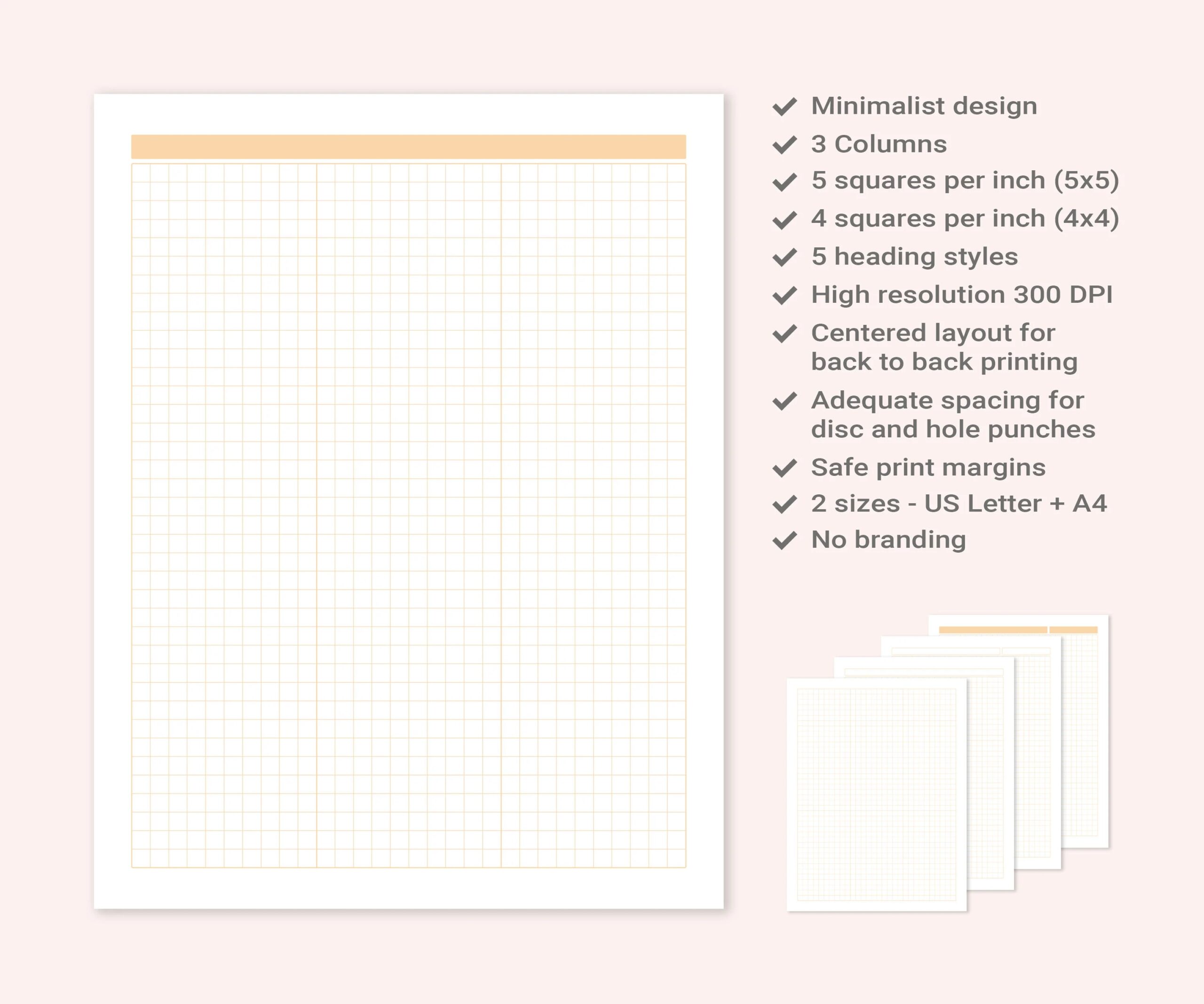 Graphing Paper Printable With Columns