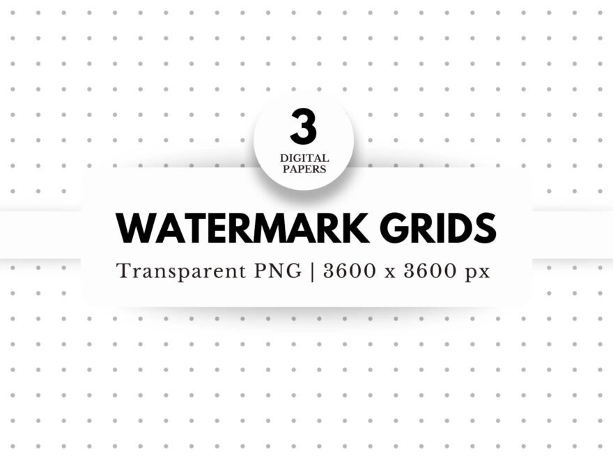 3 Dot Watermark Grids With Transparent Background PNG Files Digital Download 1 2 Inch Dot Pattern Grid Overlay For Photography Journals Etsy