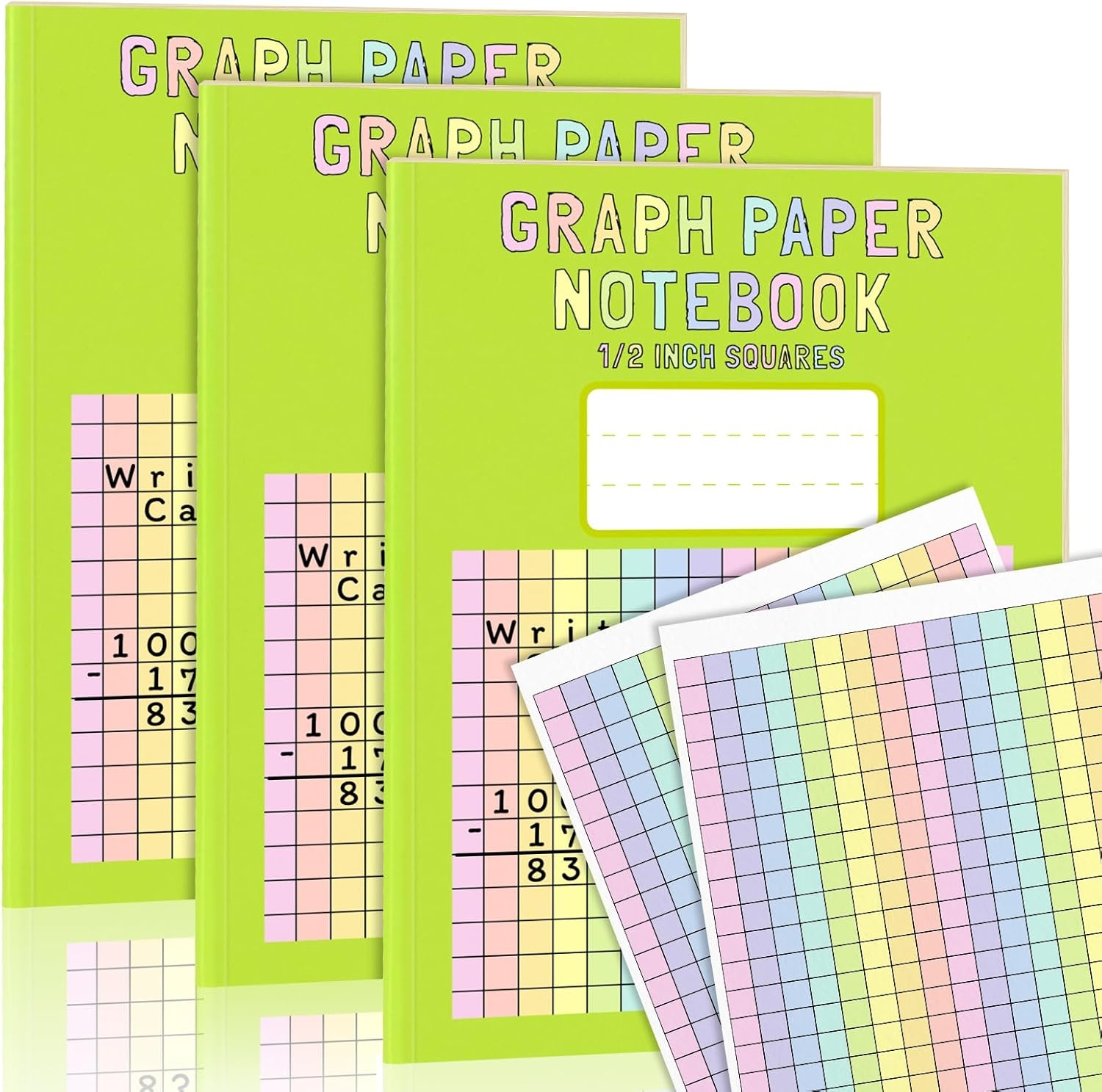 3 Pack 8 5 11 Colored Graph Paper Pad Math Graph Jamaica Ubuy