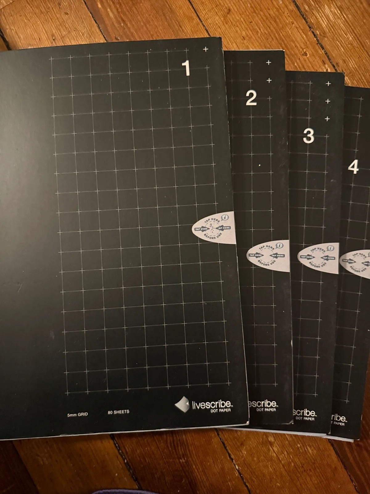 4 Brand New Sealed Livescribe Notebooks Graph Paper With Rechargeable Pen