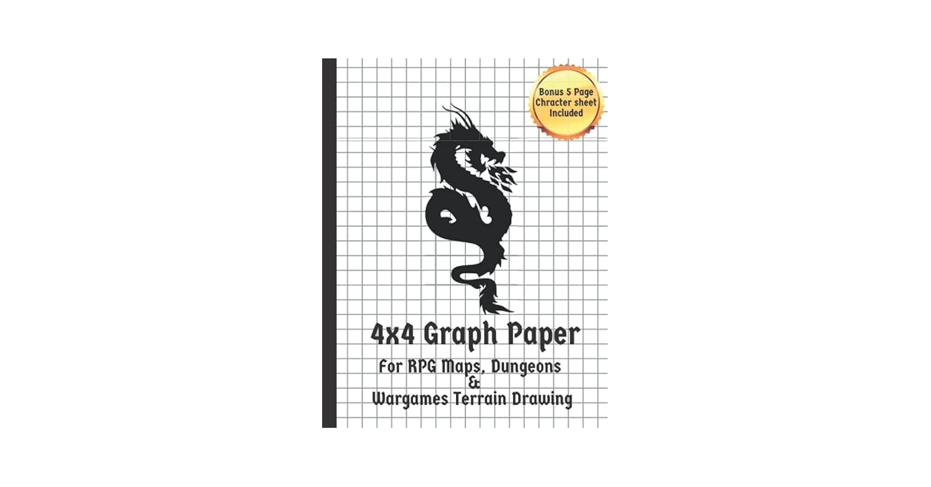 4X4 Graph Paper For RPG Maps Dungeons Wargames Terrain Drawing Grid Paper For Table Top Role Playing War Games Perfect For TTRPG Dragon Design Cover With 1 Bonus