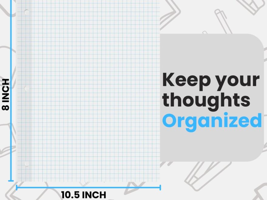 Amazon 1InTheOffice Binder Graph Paper Loose Leaf 3 Hole Small Graph Paper 8x10 5 White 160 Sheets Pack Office Products