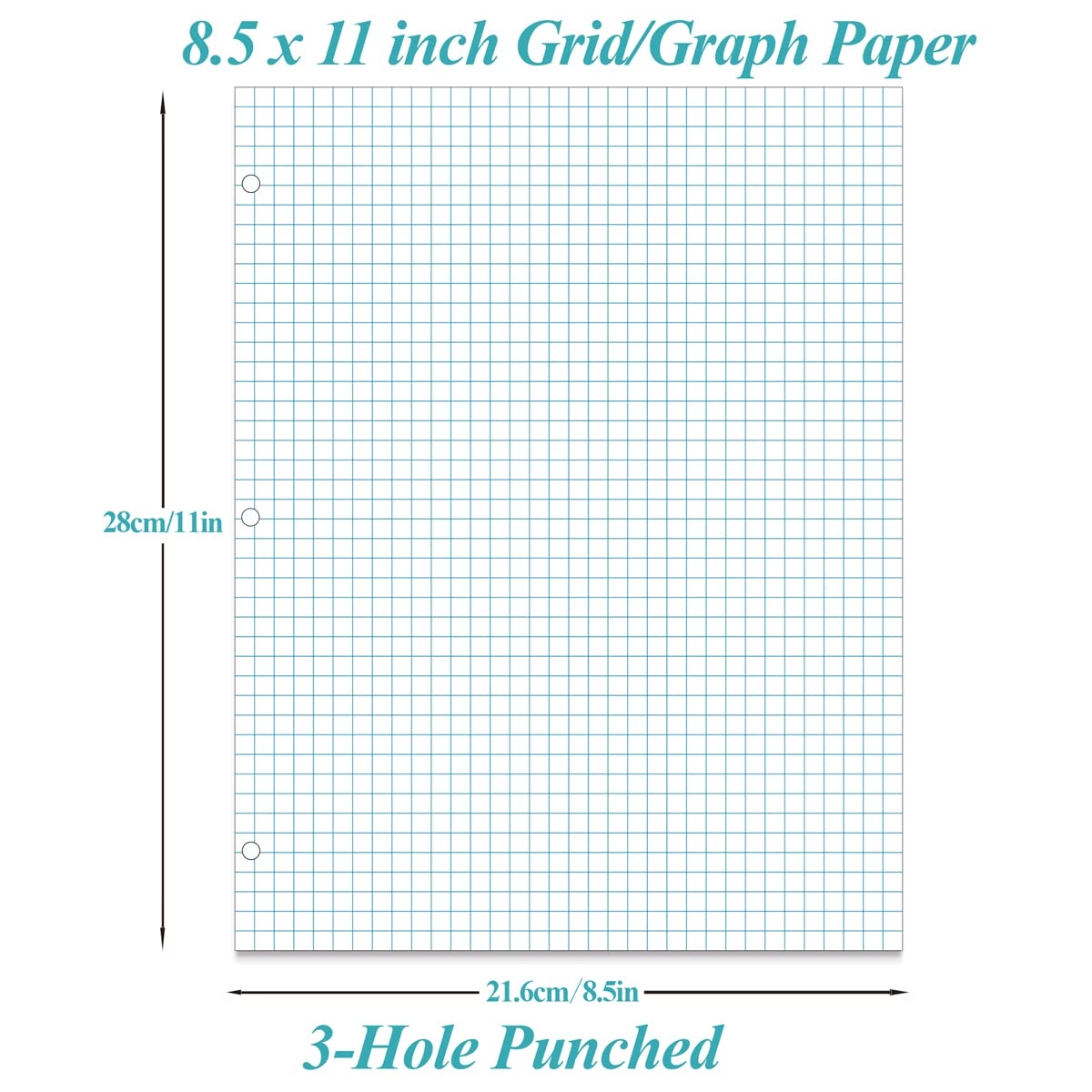 Amazon 2 Pack A4 Grid Filler Paper 3 Hole Graph Paper 200Sheets 400Pages Loose Leaf Paper 100gsm White Paper 8 5 X 11 Office Products