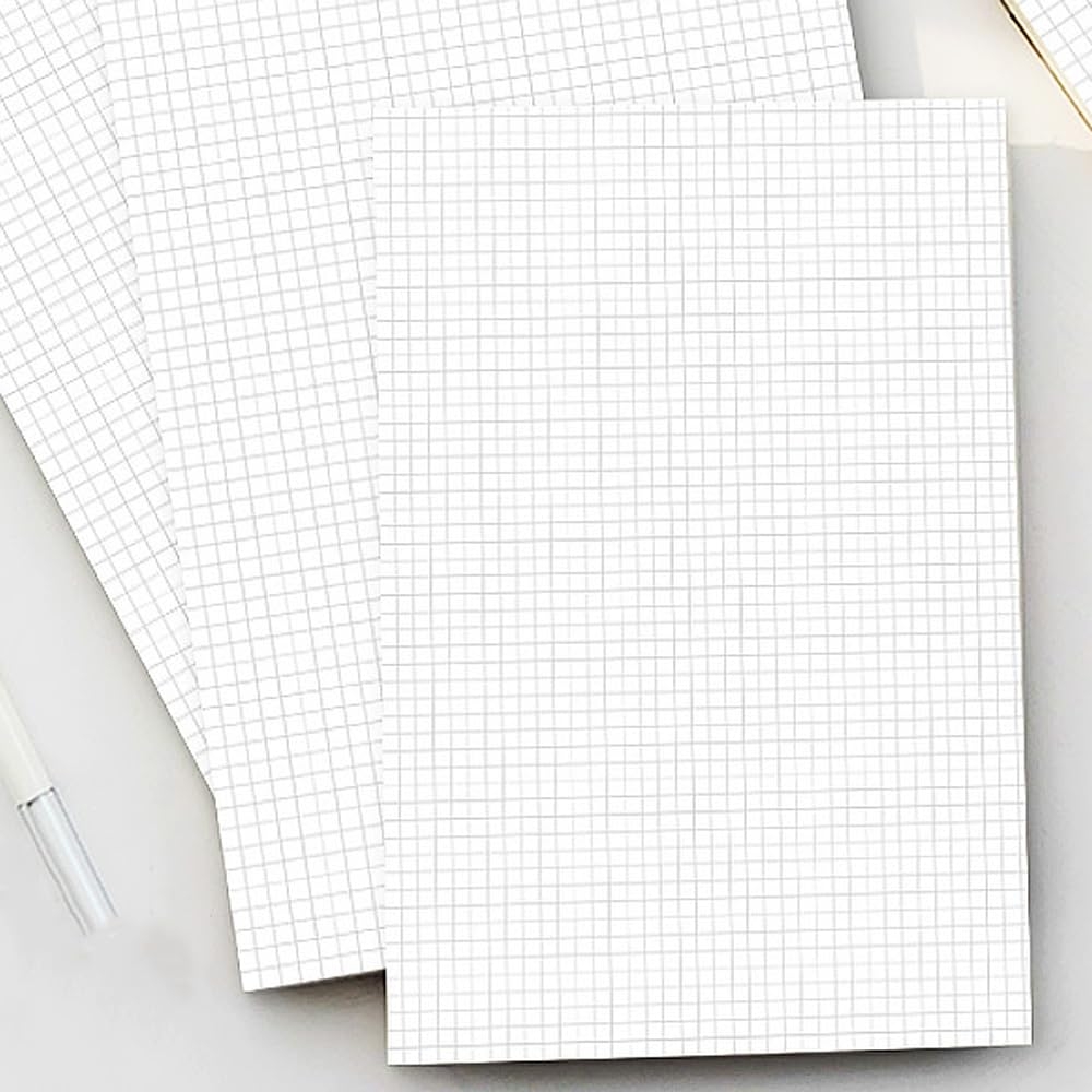 Amazon A5 Unpunched Grid Refill Paper Graph Paper For Ring Binder Discbound Notebook Planner Inserts 100 Sheets 200 Pags Grid Paper 100gsm White Pages 5 8 X 8 3 Office Products