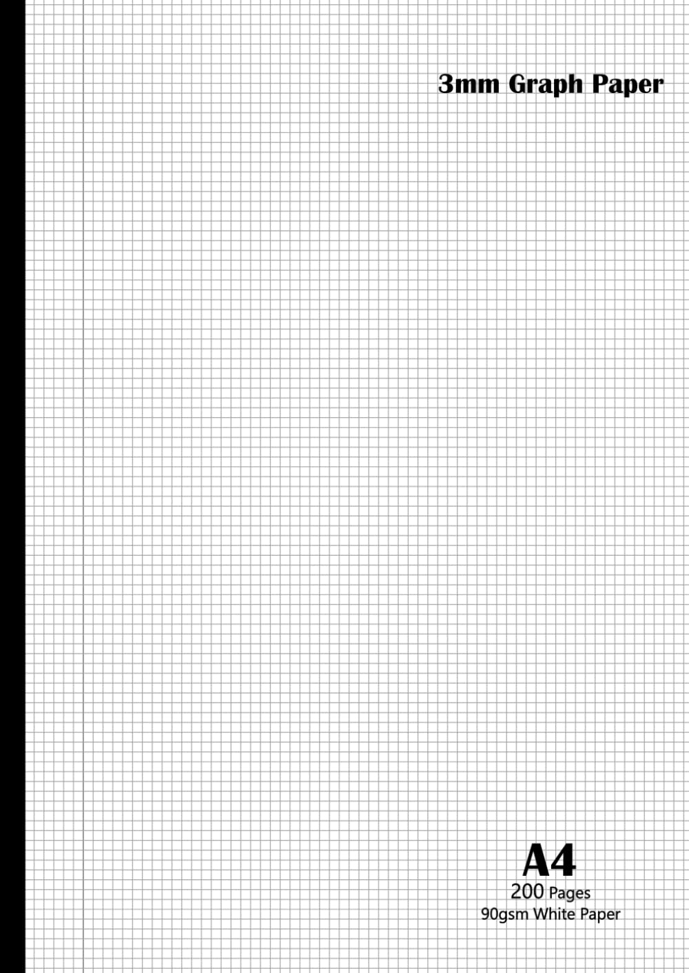 Amazon co jp 3mm Grid Notebook 3 Mm Squared Ruled And Margin Graphing Design Pad 200 Pages 100 Leaves 90gsm White Paper 0 4cm Quad Lined Double Sided Metric Scale Engineering Science Maths Technical 