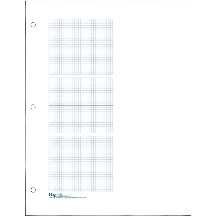 Amazon Geyer Instructional Products 3 Grid Graph Paper 1 8 Squares And Accentuated Axes Right Half Blank Double Sided Blue Lined 500 Sheet Ream Three Hole Punched Office Products