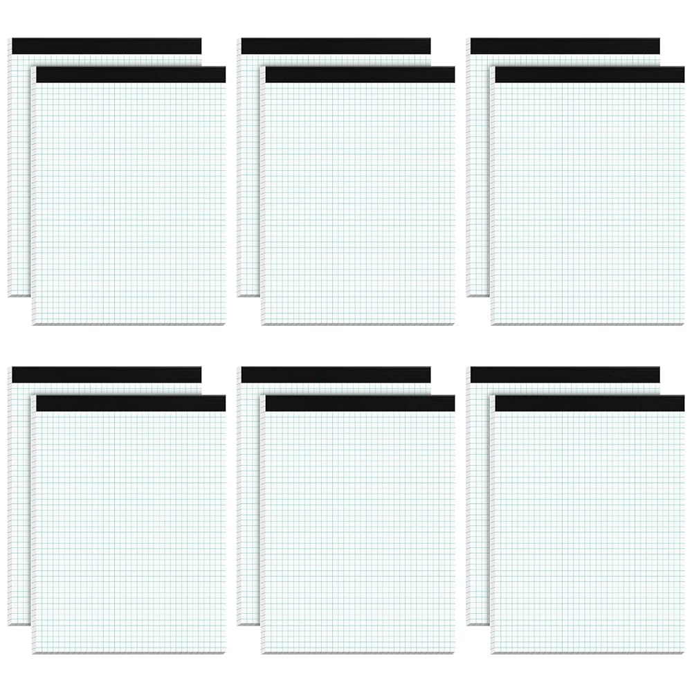 Amazon Graph Paper Pad 8 5 X 11 12 Pack Graph Paper Notebook 4x4 Graph Ruled Grid Paper Pad 8 1 2 X 11 Blueprint Quadrille Pads Grid Paper Notebook 8 5 X 11 White