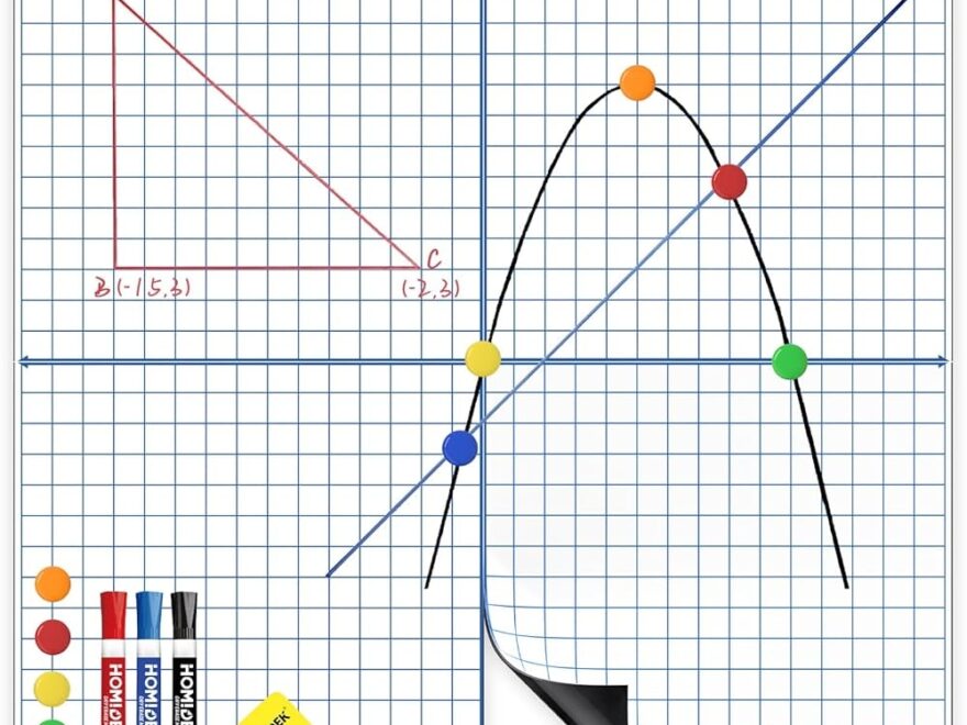 Amazon HOMiDEK 4 in 1 Magnetic Graph Paper For Whiteboard 35 x35 Large Coordinate Plane XY Axis Board For Graphing Reusable Dry Erase Grid Magnet For Classroom Homeschool Math Teacher Teaching Tools Office
