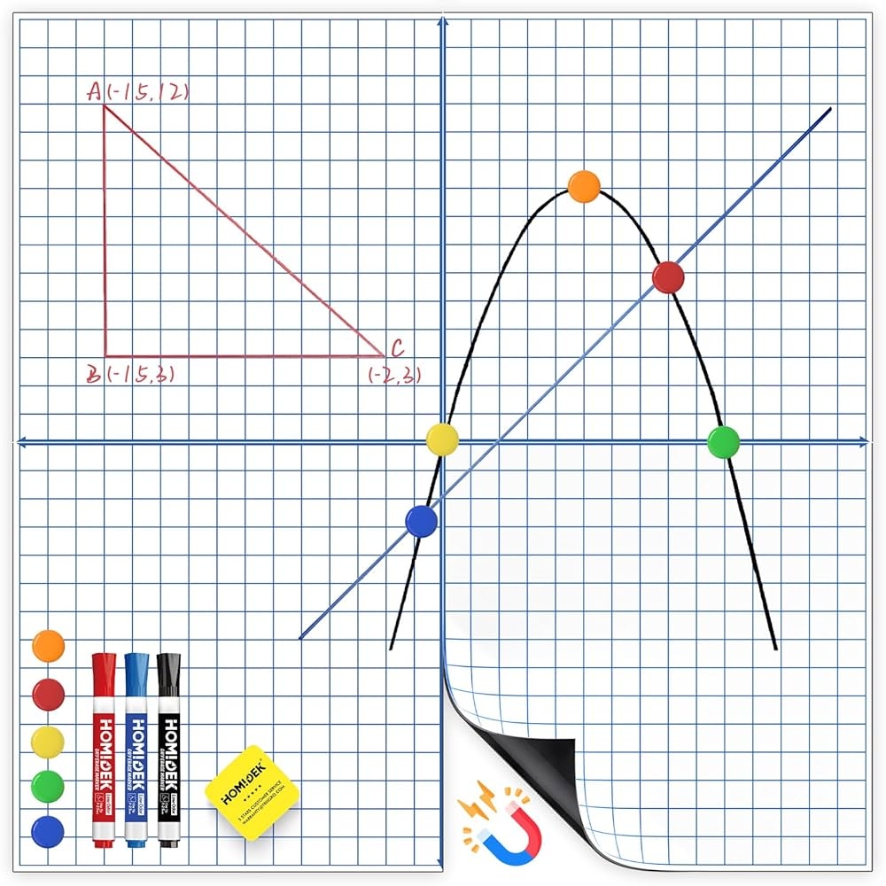 Amazon HOMiDEK 4 in 1 Magnetic Graph Paper For Whiteboard 35 x35 Large Coordinate Plane XY Axis Board For Graphing Reusable Dry Erase Grid Magnet For Classroom Homeschool Math Teacher Teaching Tools Office Amazon HOMiDEK 4 in 1 Magnetic Graph Paper For Whiteboard 35 x35 Large Coordinate Plane XY Axis Board For Graphing Reusable Dry Erase Grid Magnet For Classroom Homeschool Math Teacher Teaching Tools Office