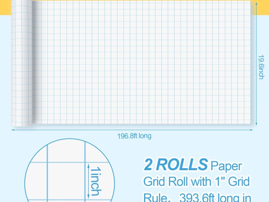 Amazon Jetec 2 Roll 1 Large Grid Graph Paper Roll 19 7 Inch X 197ft Drafting Paper For Back To School Classroom Teaching Supplies Kids Students Gifts Office Products
