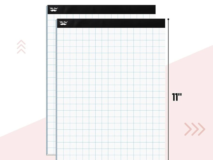 Amazon Mr Pen Graph Paper Pads 8 5 X 11 Inches 2 Pack 55 Sheets Pack 2x2 2 Squares Per Inch Blueprint Grid Paper Pads 8 5 X 11 Math Notebook Office Products