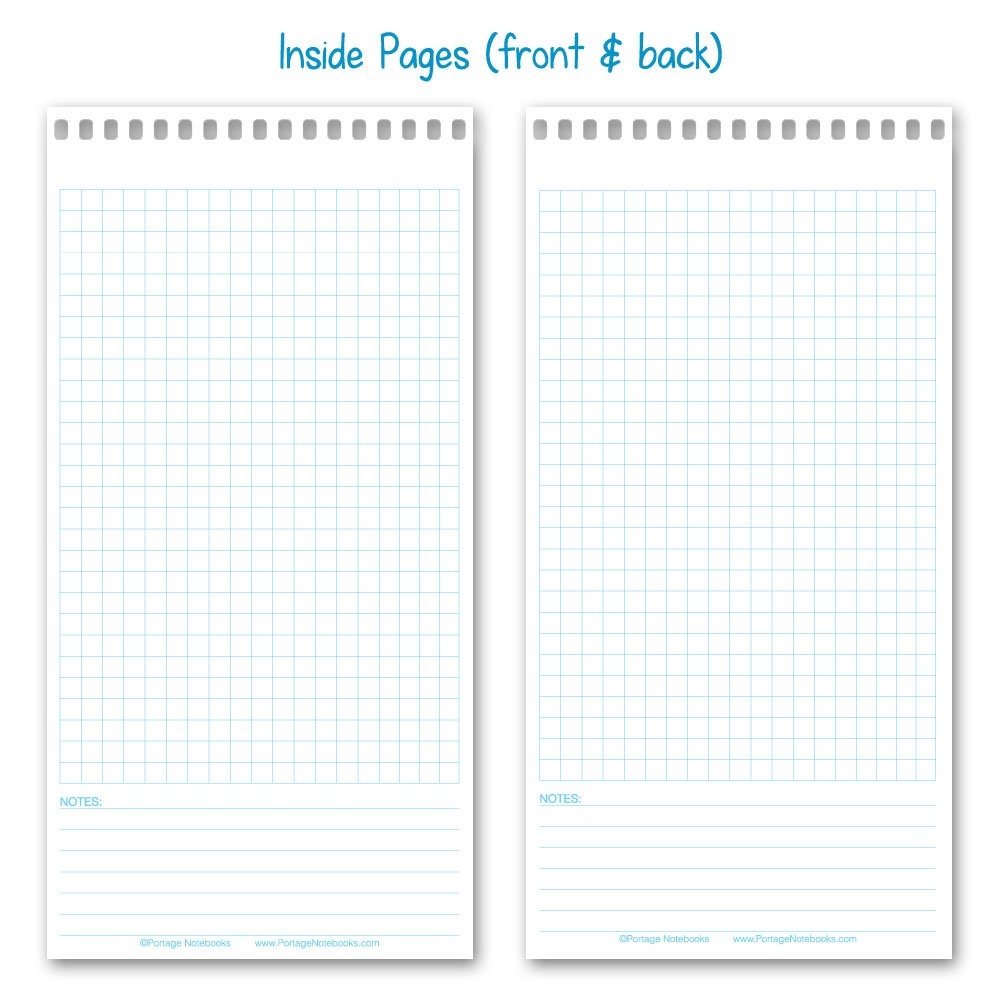 Amazon Portage Graph Paper Notebook Top Bound Spiral Grid Notepad Small Graph Notebook Writing Pad Reversible With Notes Template Thick Cover For Stability 4 X 8 In 70 Sheets 12 Pack Notepads Office Products